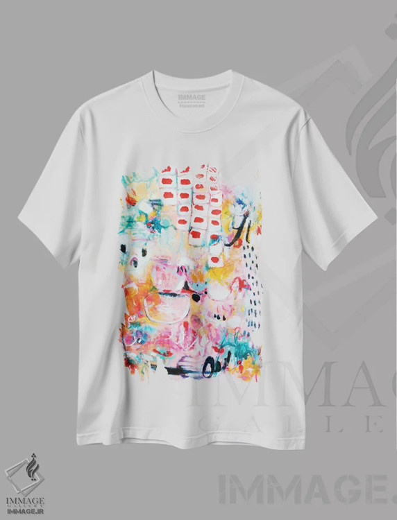 تیشرت سفید طرح دار – تیشرت طبیعت ,بارش آفتاب اثر میساکو چیدا immage.ir