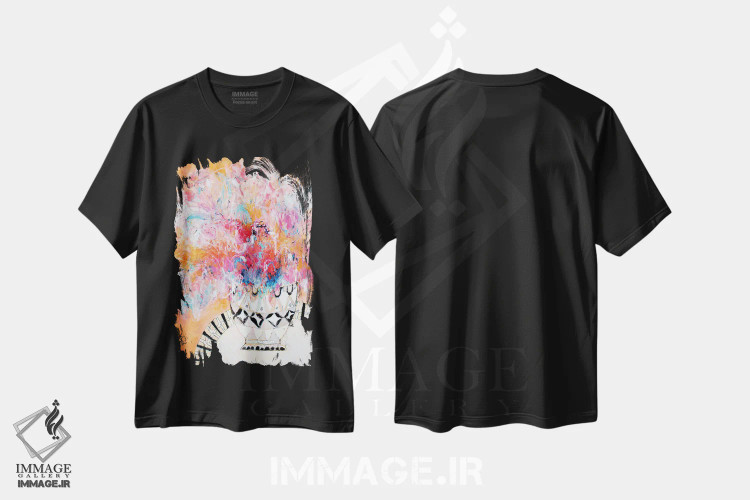 تیشرت مشکی طرح دار – تیشرت هنری ,عشق آرام اثر میساکو چیدا immage.ir