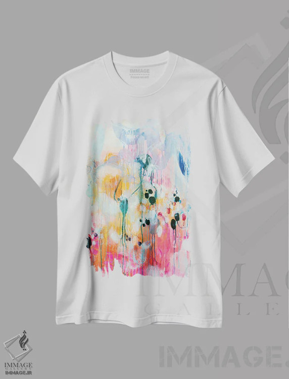 تیشرت سفید طرح دار – تیشرت هنری ,اگر بال داشتم اثر میساکو چیدا immage.ir