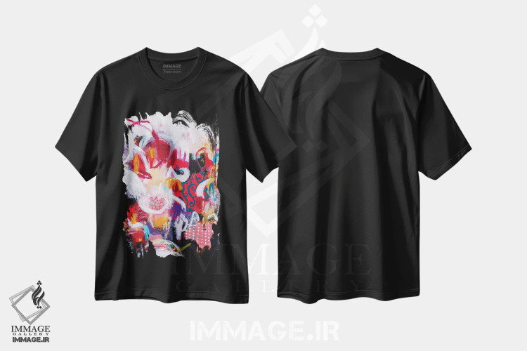 تیشرت مشکی طرح دار – تیشرت هنری ,رویاها در شرف شکفتن اند اثر میساکو چیدا immage.ir