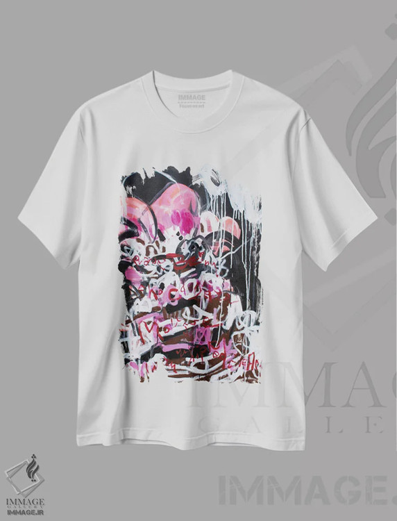 تیشرت سفید طرح دار – تیشرت گرافیکی ,موس شکلات تمشک با خامه زده شده اثر میساکو چیدا فروشگاه ایماژ