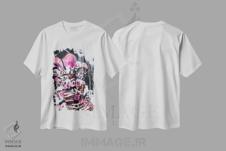 تیشرت سفید طرح دار – تیشرت گرافیکی ,موس شکلات تمشک با خامه زده شده اثر میساکو چیدا فروشگاه ایماژ