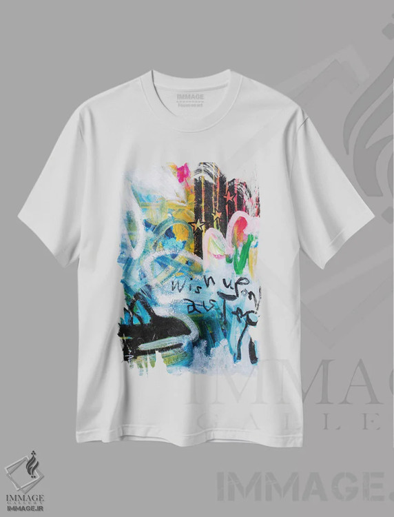 تیشرت سفید طرح دار – تیشرت فانتزی ,آرزو کردن بر یک ستاره اثر میساکو چیدا فروشگاه ایماژ