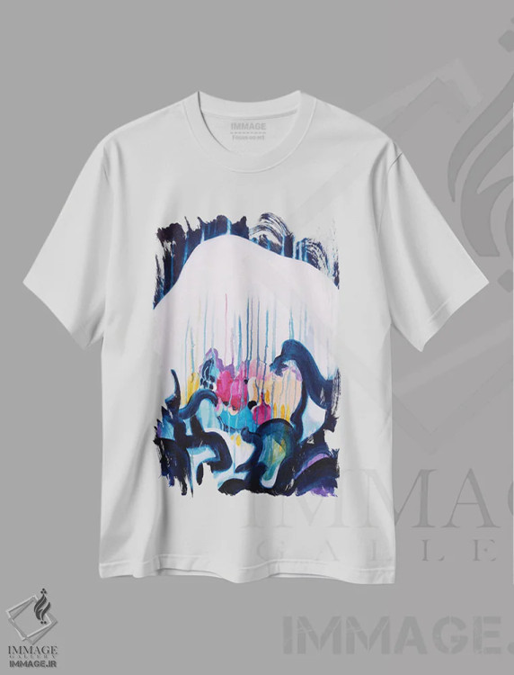 تیشرت سفید طرح دار – تیشرت هنری ,پیله اثر میساکو چیدا immage.ir