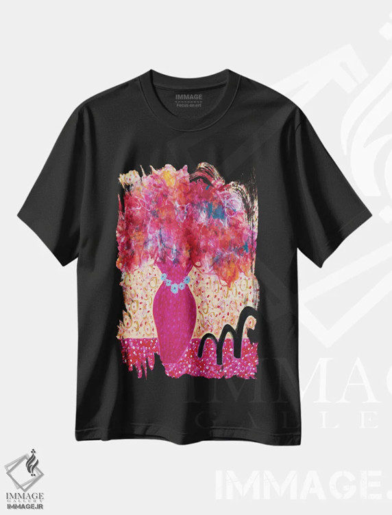 تیشرت مشکی طرح دار – تیشرت هنری ,گل هایی برای بارباماما اثر میساکو چیدا immage.ir