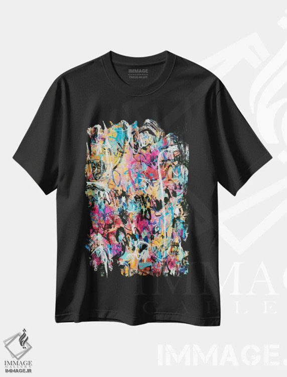 تیشرت مشکی طرح دار – تیشرت آبستره ,فرش پرندهٔ جادویی من اثر میساکو چیدا فروشگاه ایماژ