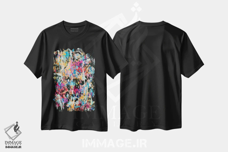 تیشرت مشکی طرح دار – تیشرت آبستره ,فرش پرندهٔ جادویی من اثر میساکو چیدا فروشگاه ایماژ