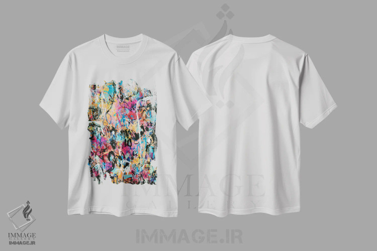 تیشرت سفید طرح دار – تیشرت آبستره ,فرش پرندهٔ جادویی من اثر میساکو چیدا immage.ir