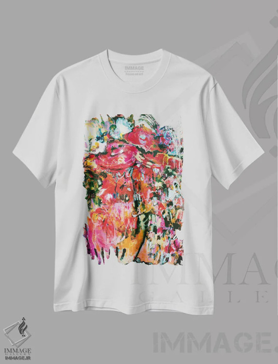 تیشرت سفید طرح دار – تیشرت طبیعت ,شور زندگی اثر میساکو چیدا immage.ir