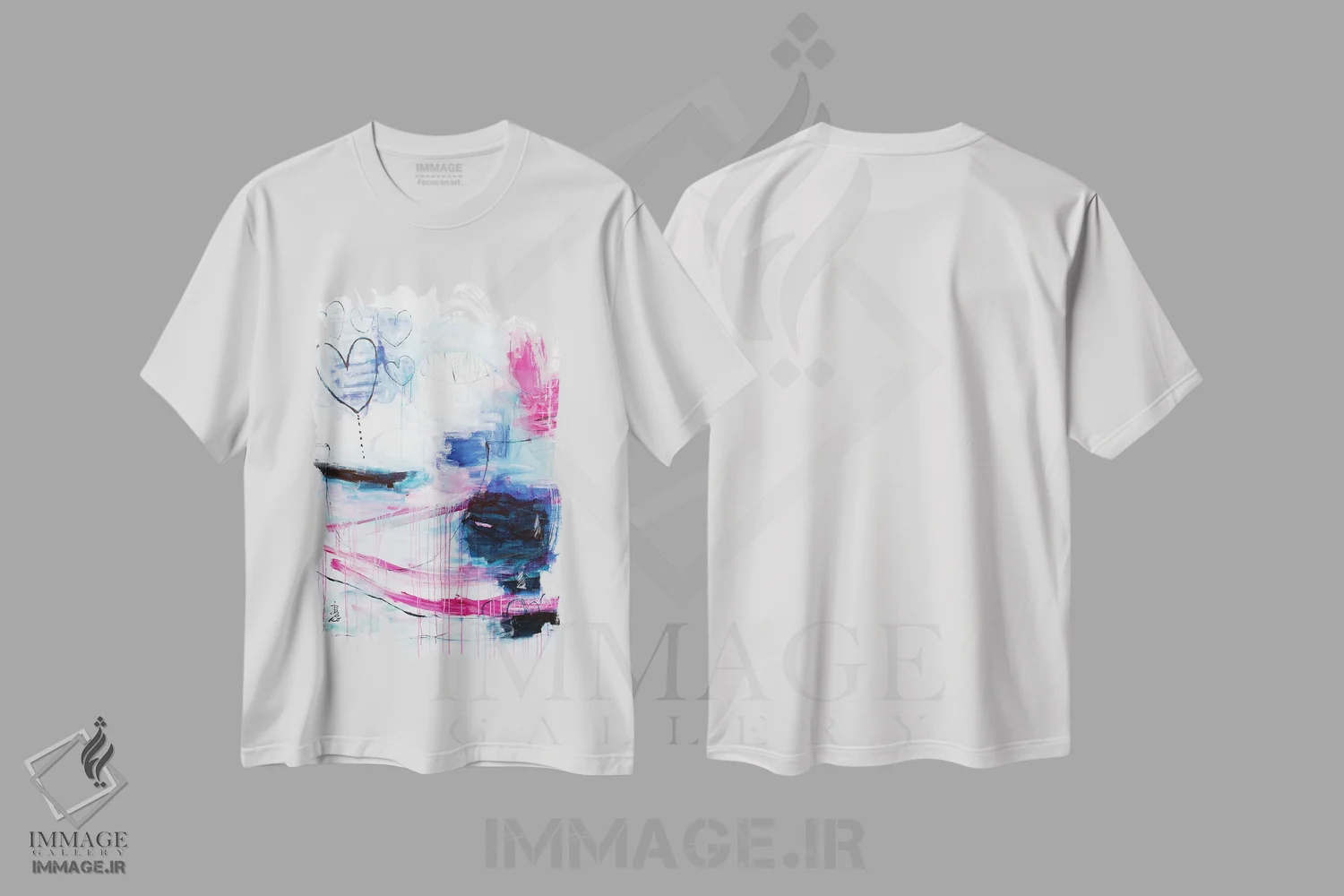 تیشرت سفید طرح دار – تیشرت هنری ,عشق تابستانی اثر میساکو چیدا immage.ir