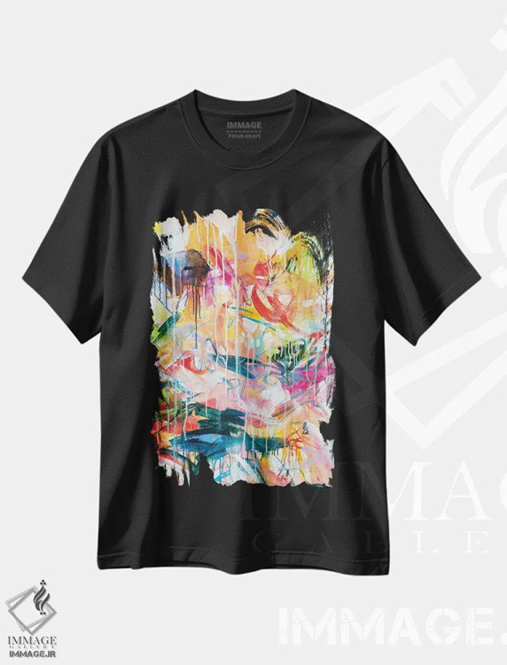 تیشرت مشکی طرح دار – تیشرت آبستره ,تابش آفتاب در چشمانت III اثر میساکو چیدا immage.ir