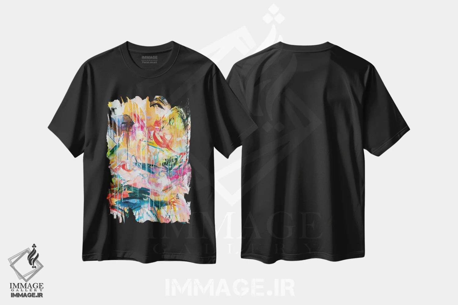 تیشرت مشکی طرح دار – تیشرت آبستره ,تابش آفتاب در چشمانت III اثر میساکو چیدا immage.ir