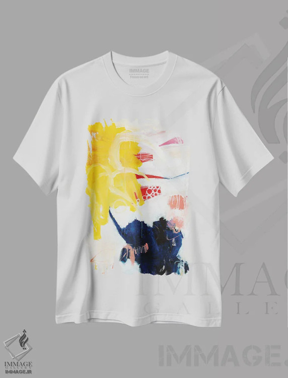 تیشرت سفید طرح دار – تیشرت انتزاعی ,کپسول زمان II اثر میساکو چیدا immage.ir