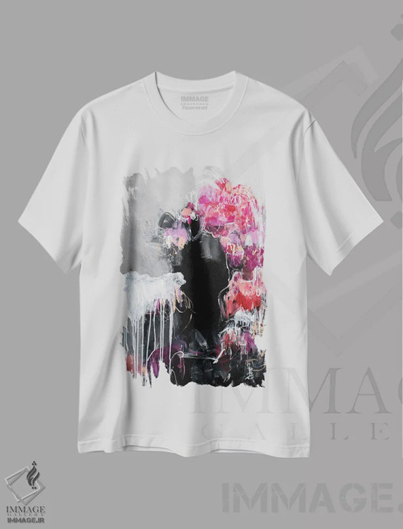 تیشرت سفید طرح دار – تیشرت گیاهی ,آرزوهای گل های وحشی اثر میساکو چیدا immage.ir