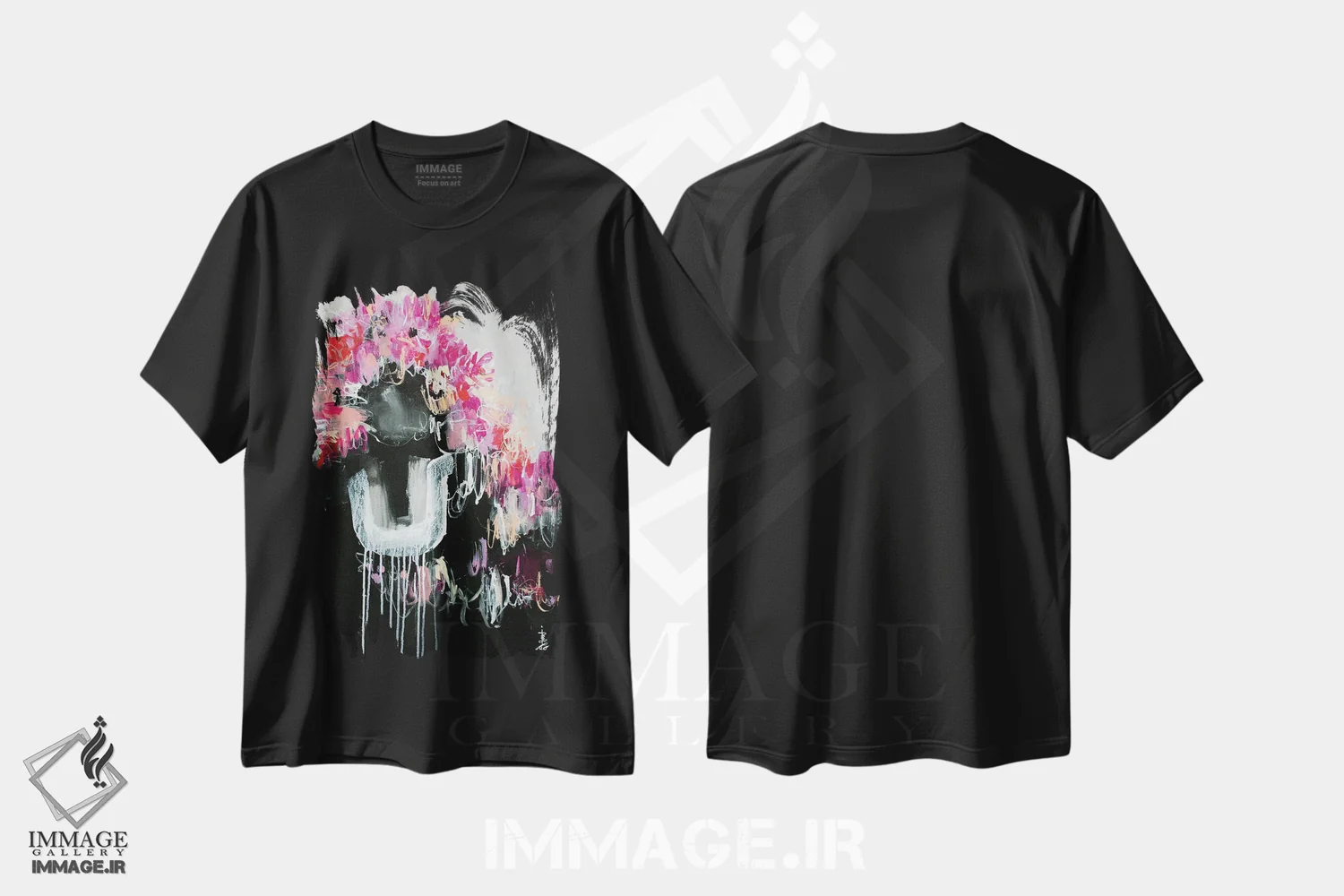 تیشرت مشکی طرح دار – تیشرت گلدار ,آرزوهای گل های وحشی اثر میساکو چیدا immage.ir