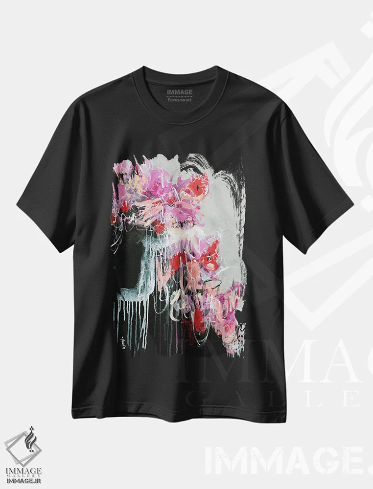 تیشرت مشکی طرح دار – تیشرت گلدار و گیاهی ,آرزوهای گل های وحشی اثر میساکو چیدا immage.ir
