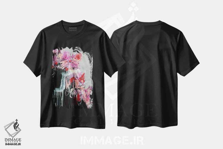 تیشرت مشکی طرح دار – تیشرت گلدار و گیاهی ,آرزوهای گل های وحشی اثر میساکو چیدا immage.ir