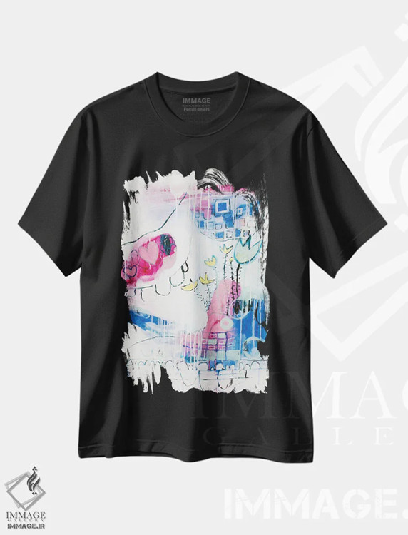 تیشرت مشکی طرح دار – تیشرت هنری ,روز خوش بینانه اثر میساکو چیدا immage.ir