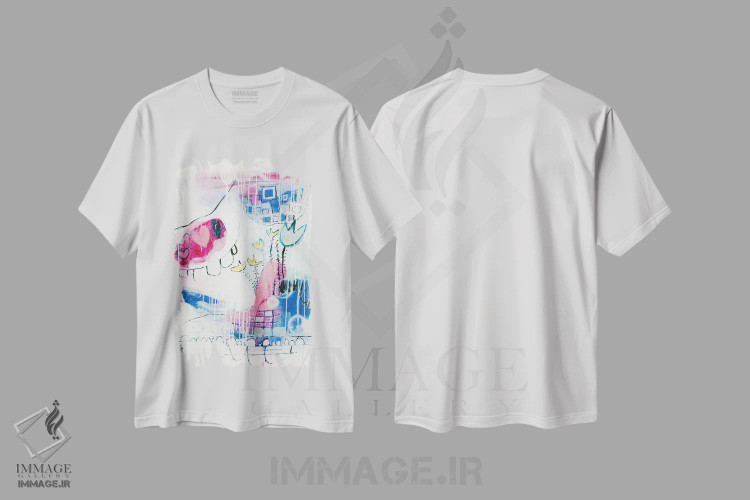 تیشرت سفید طرح دار – تیشرت هنری ,روز خوش بینانه اثر میساکو چیدا فروشگاه ایماژ