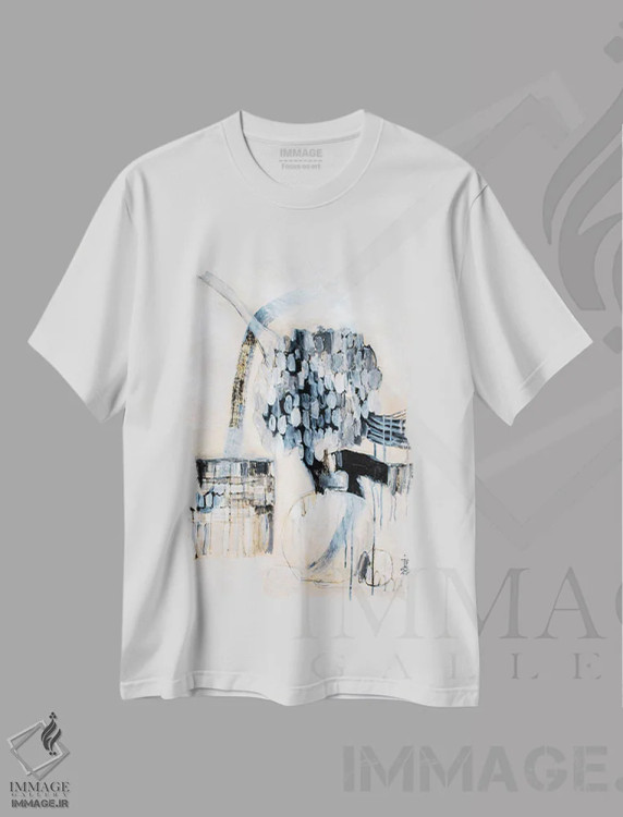 تیشرت سفید طرح دار – تیشرت هنری ,آن باد اثر میساکو چیدا immage.ir