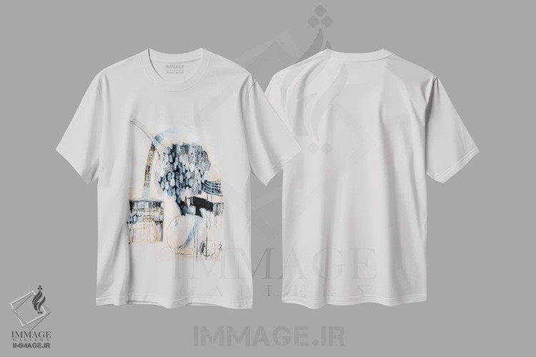 تیشرت سفید طرح دار – تیشرت هنری ,آن باد اثر میساکو چیدا immage.ir