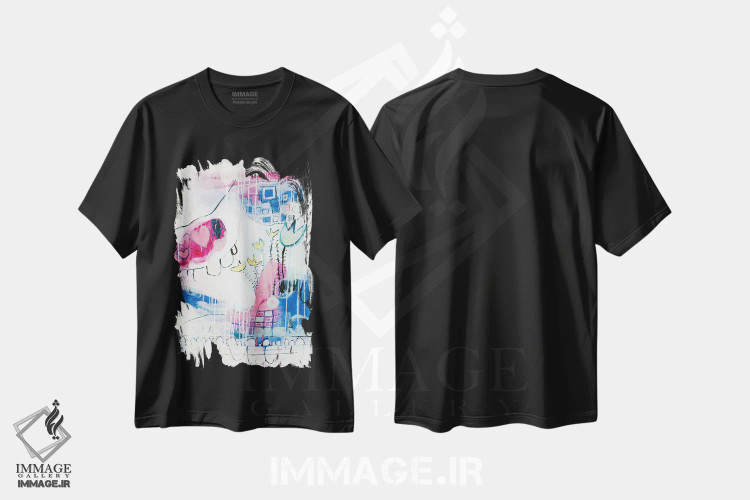 تیشرت مشکی طرح دار – تیشرت هنری ,روز خوش بینانه اثر میساکو چیدا immage.ir