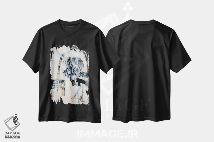تیشرت مشکی طرح دار – تیشرت هنری ,آن باد اثر میساکو چیدا فروشگاه ایماژ