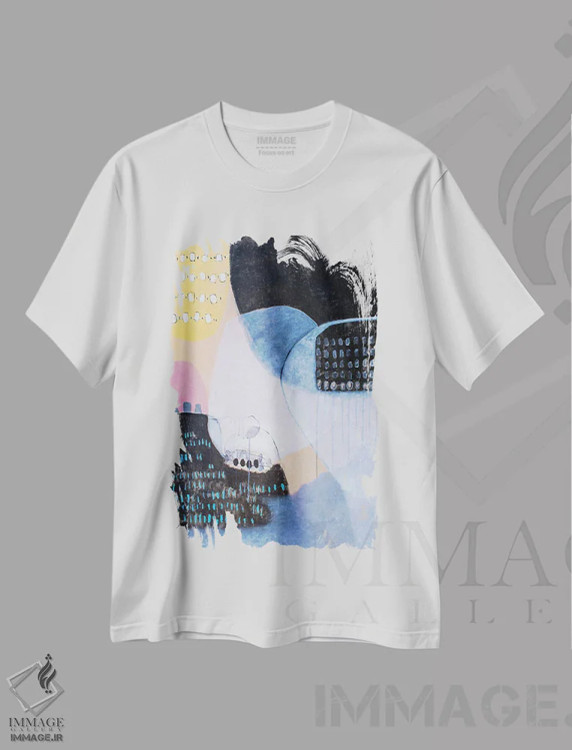 تیشرت سفید طرح دار – تیشرت هنری ,آغوش اثر میساکو چیدا immage.ir