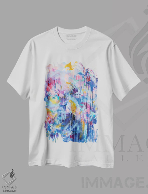 تیشرت سفید طرح دار – تیشرت هنری ,هوای خنک صبحگاهی اثر میساکو چیدا فروشگاه ایماژ
