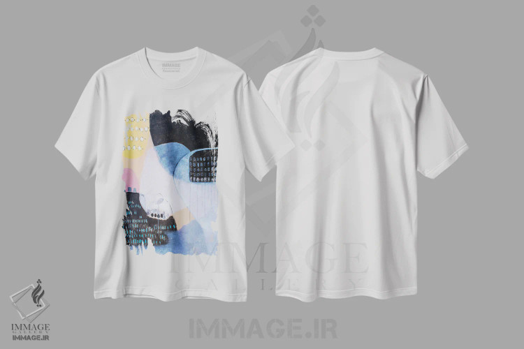 تیشرت سفید طرح دار – تیشرت هنری ,آغوش اثر میساکو چیدا immage.ir