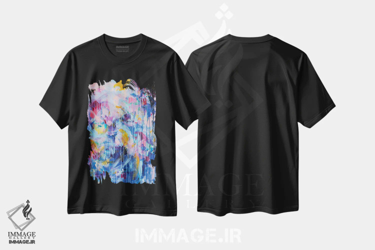 تیشرت مشکی طرح دار – تیشرت هنری ,هوای خنک صبحگاهی اثر میساکو چیدا immage.ir