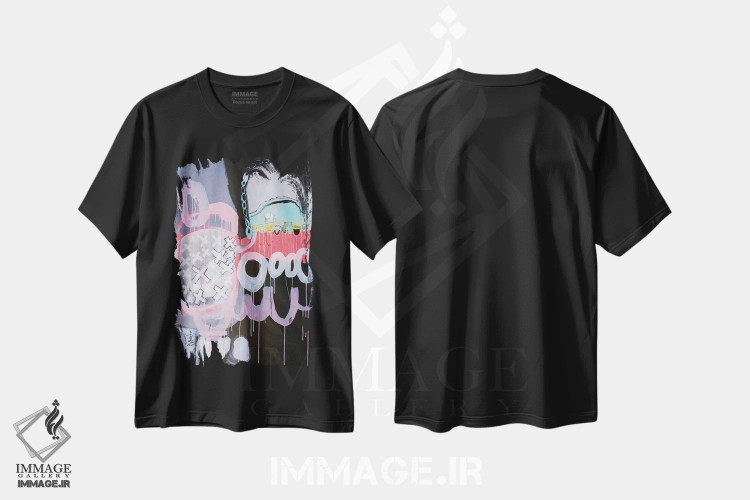 تیشرت مشکی طرح دار – تیشرت شهری ,زندگی مدرن اثر میساکو چیدا immage.ir