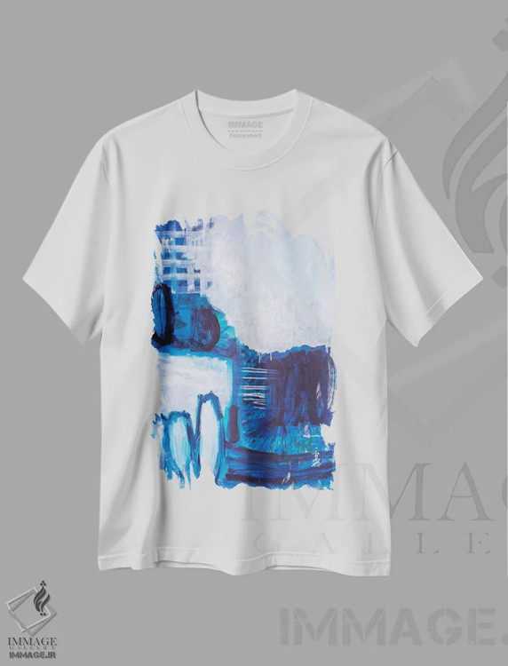تیشرت سفید طرح دار – تیشرت هنری ,زیبا و آرام اثر میساکو چیدا immage.ir