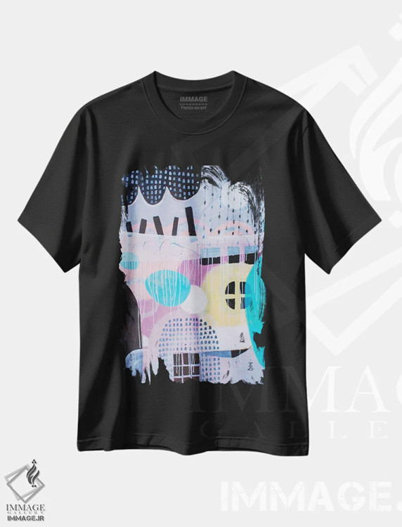 تیشرت مشکی طرح دار – تیشرت هنری ,مه شبانه اثر میساکو چیدا فروشگاه ایماژ