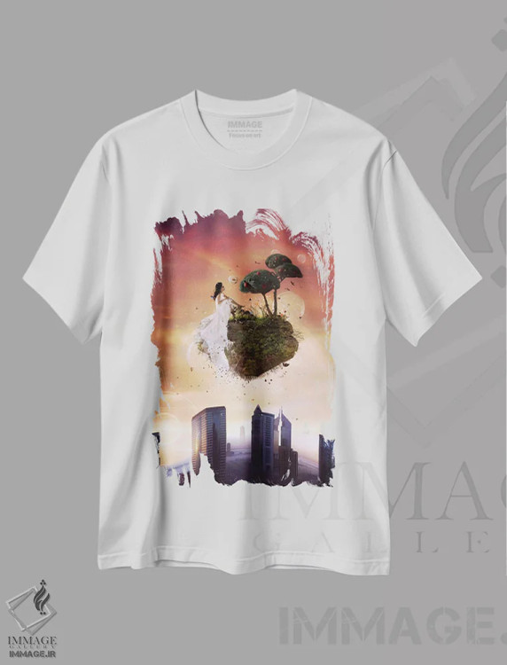 تیشرت سفید طرح دار – تیشرت فانتزی ,پارک آنالوگ اثر ماریو سانچز نوادو immage.ir