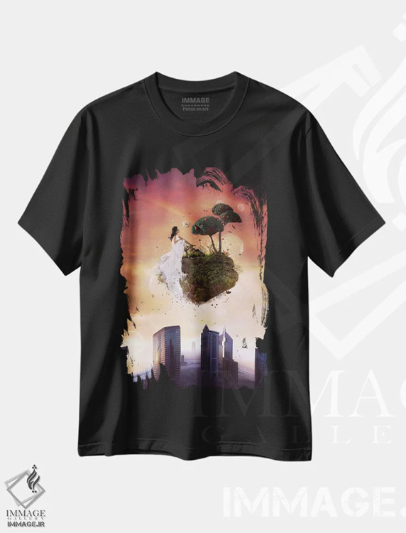 تیشرت مشکی طرح دار – تیشرت فانتزی ,پارک آنالوگ اثر ماریو سانچز نوادو فروشگاه ایماژ