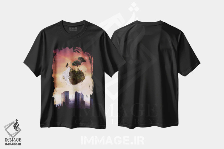 تیشرت مشکی طرح دار – تیشرت فانتزی ,پارک آنالوگ اثر ماریو سانچز نوادو فروشگاه ایماژ
