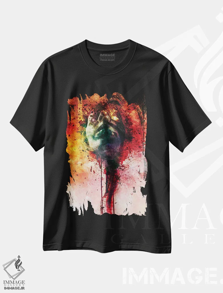 تیشرت مشکی طرح دار – تیشرت هنری ,زخم ها اثر ماریو سانچز نوادو فروشگاه ایماژ