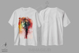 تیشرت سفید طرح دار – تیشرت هنری ,زخم ها اثر ماریو سانچز نوادو immage.ir
