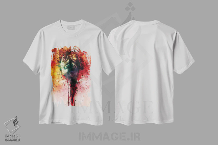 تیشرت سفید طرح دار – تیشرت هنری ,زخم ها اثر ماریو سانچز نوادو immage.ir