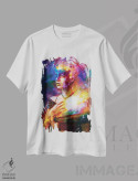 تیشرت سفید طرح دار – تیشرت سوررئالیستی ,کاتارسیس رنگین کمانی اثر ماریو سانچز نوادو immage.ir