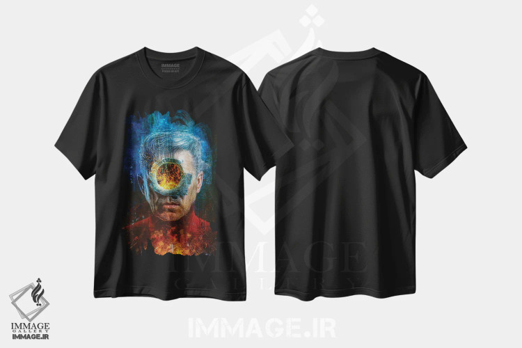 تیشرت مشکی طرح دار – تیشرت هنری ,پیش آگاهی اثر ماریو سانچز نوادو فروشگاه ایماژ