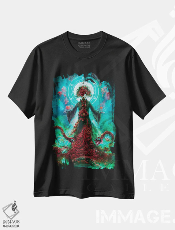 تیشرت مشکی طرح دار – تیشرت دارک ,هکاته مادر جادوگران اثر ماریو سانچز نوادو immage.ir