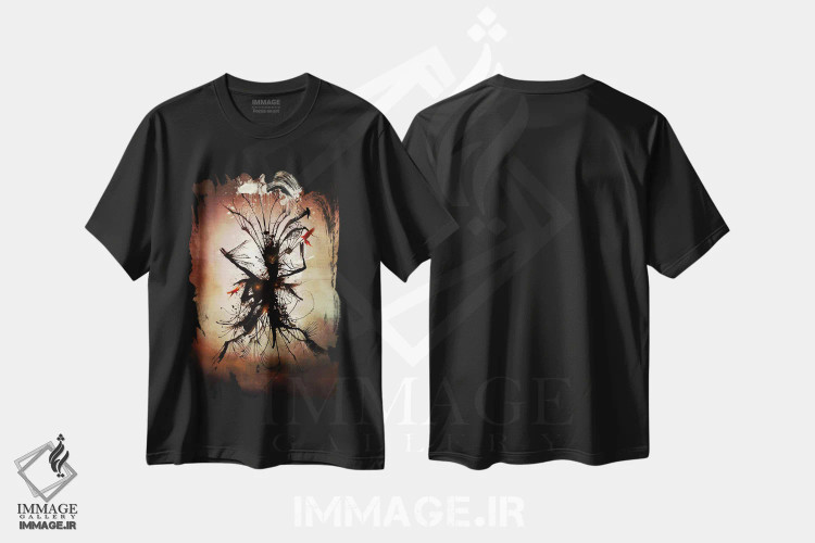 تیشرت مشکی طرح دار – تیشرت سوررئال ,آسمانی در آستانه باران اثر ماریو سانچز نوادو فروشگاه ایماژ