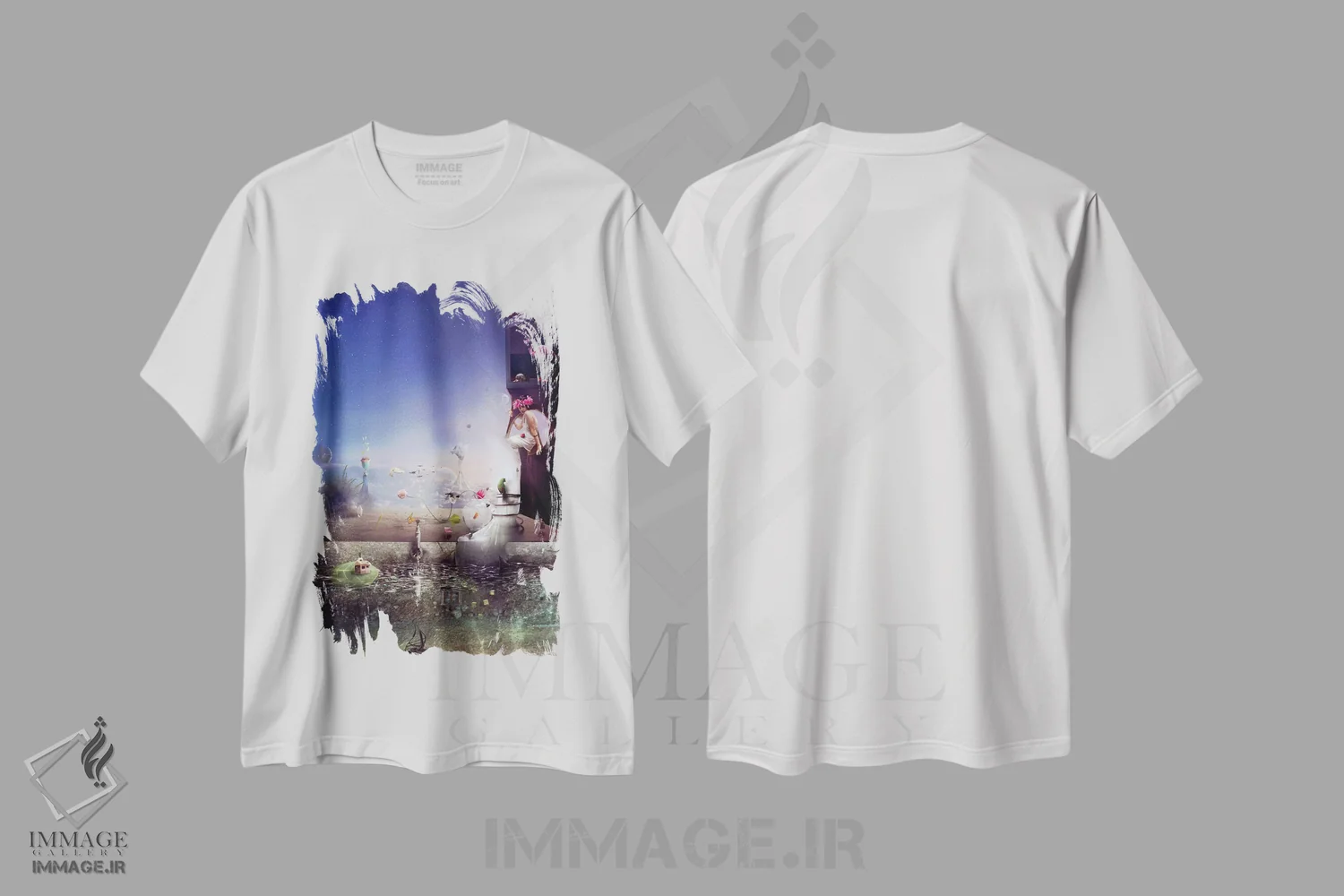 تیشرت سفید طرح دار – تیشرت طبیعت ,جای پنهان اثر ماریو سانچز نوادو فروشگاه ایماژ