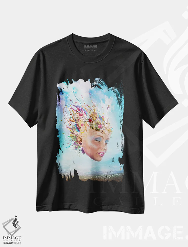 تیشرت مشکی طرح دار – تیشرت هنری ,الهام بخش اثر ماریو سانچز نوادو فروشگاه ایماژ