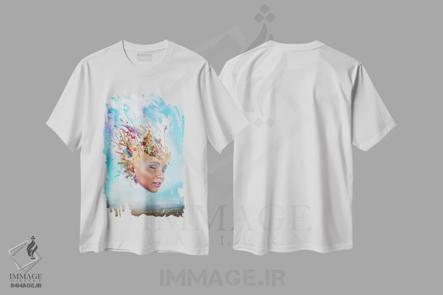 تیشرت سفید طرح دار – تیشرت هنری ,الهام بخش اثر ماریو سانچز نوادو immage.ir