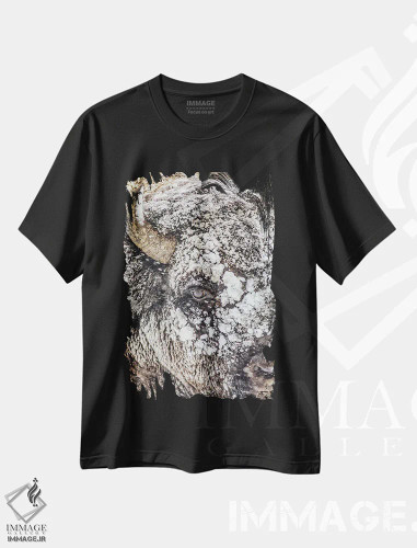 تیشرت مشکی طرح دار – تیشرت طبیعت ,طوفان برفی در پارک ملی یلواستون اثر مایکل شرتز فروشگاه ایماژ