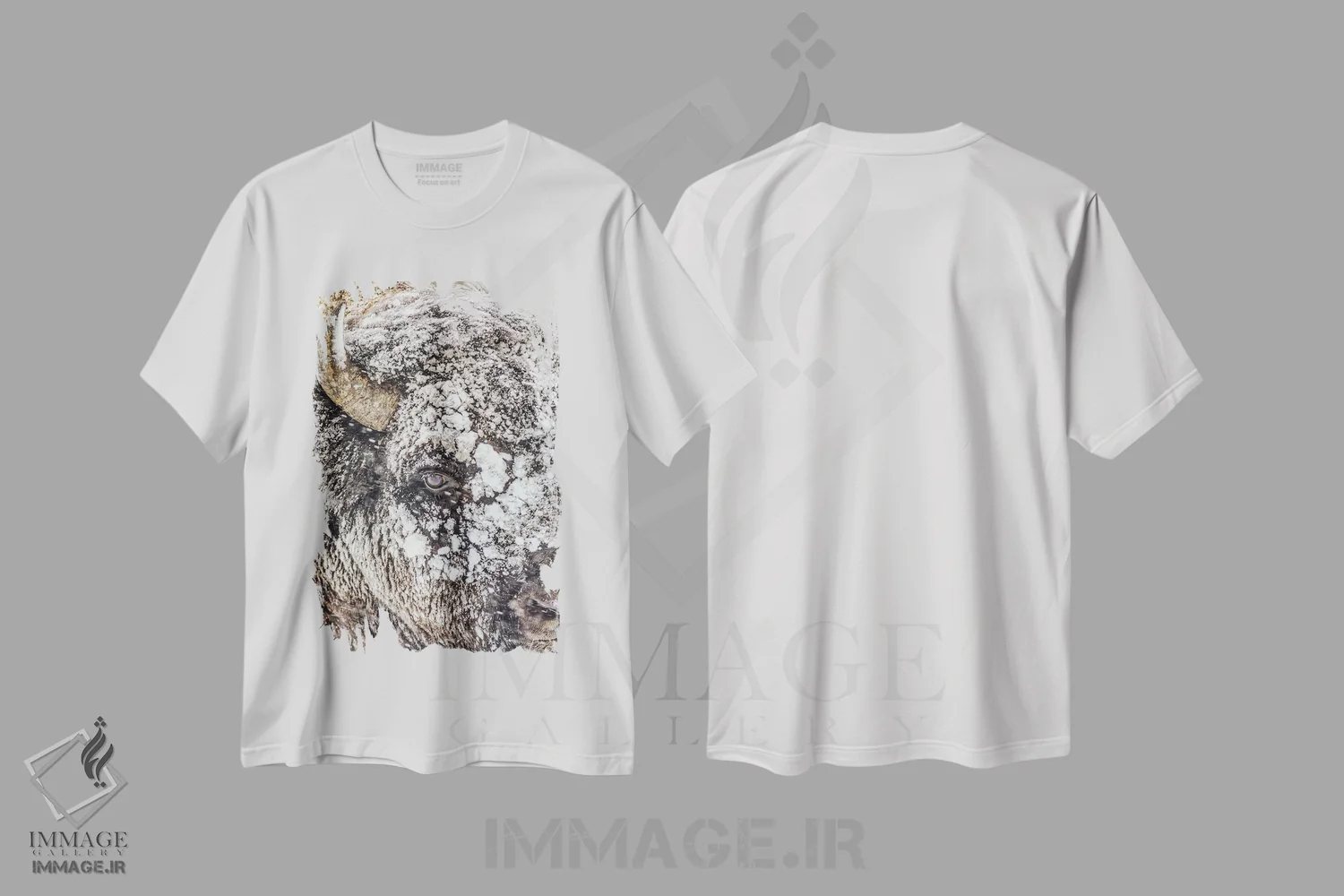تیشرت سفید طرح دار – تیشرت طبیعت ,طوفان برفی در پارک ملی یلواستون اثر مایکل شرتز immage.ir