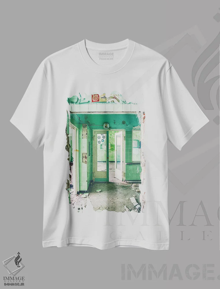 تیشرت سفید طرح دار – تیشرت هنری ,اتاق عمل اثر مایکل شوآن فروشگاه ایماژ